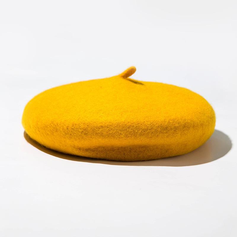Wool Beret Hat Women's Autumn and Winter Big Head Circumference British Retro Octagonal Painter Hat