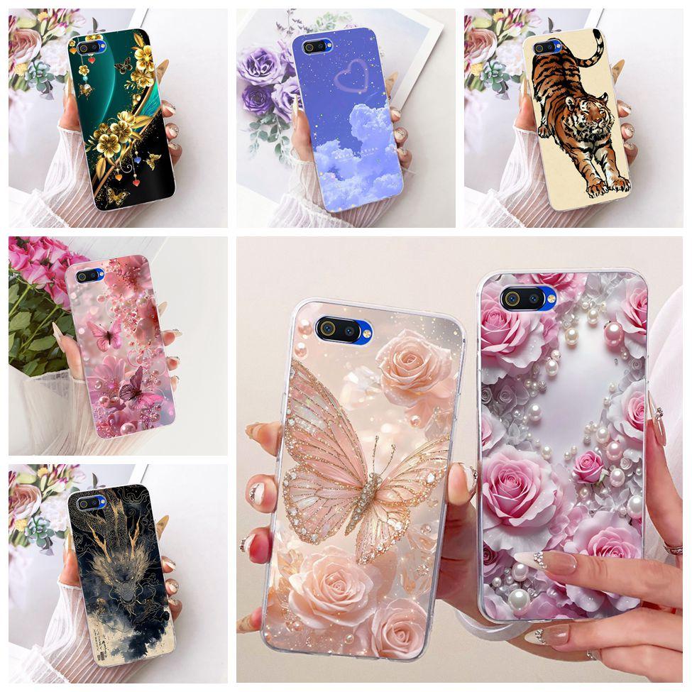 Transparent For Realme C2 Case Cover Cute Fashion Butterfly Funny Painted Casing For Realme RMX1941 RMX1945 RMX1943