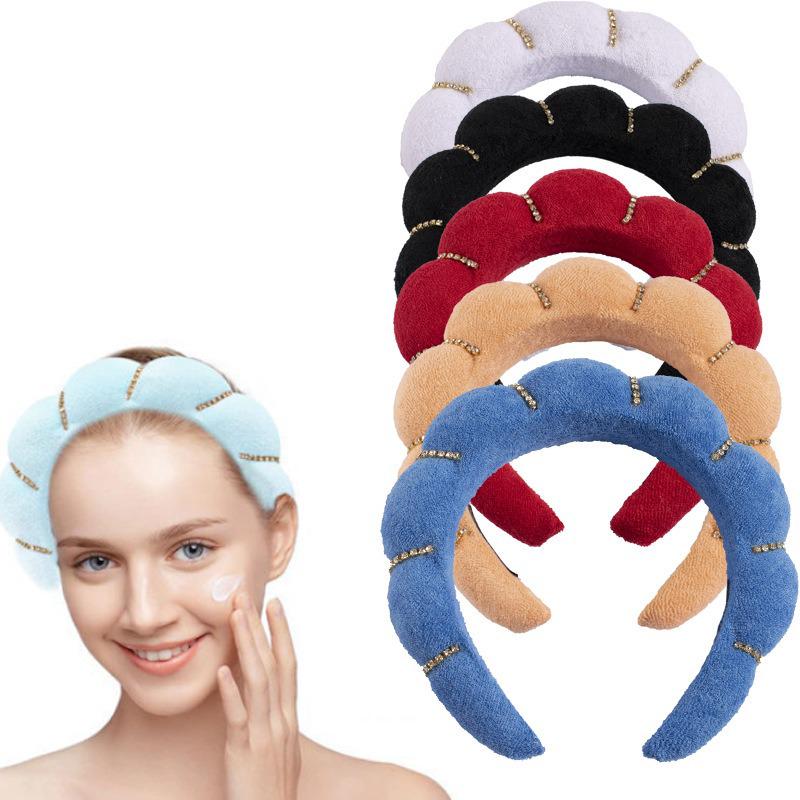 Cross-Border Waterproof Flannel Sponge Headband - Twist Braid Cloud Design for Washing Face