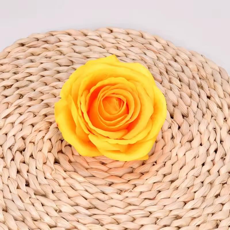 Rose Head Artificial Flowers for Arrangement Decoration 5 pcs - Orange