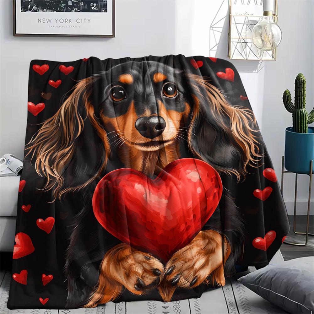 Dog Print Flannel Blanket, High quality Comfortable for All Seasons, Home Decor, Warmth and Comfort, Perfect for Christmas Gifts