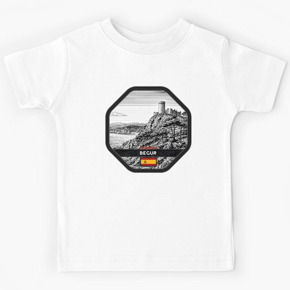 Begur Spain Linocut Style  Kids T-Shirt 120