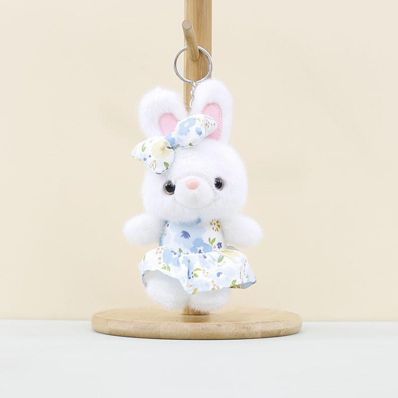 Cute Bunny Plush Toy Keychain Soft Pp Cotton Rabbit Doll In Charming Colorful Dress Designs