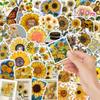 50PCS Sunflower Graffiti Stickers for DIY Decor: Cute Plant-Themed Stationery & Suitcase Decals