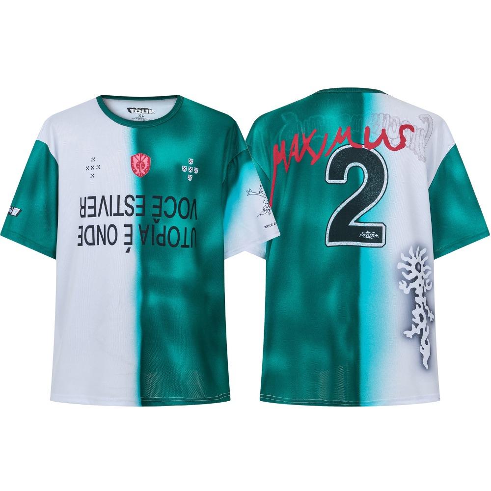 Blue White Striped Jersey Short-sleeved Mesh Tee Fashion New Letter Pattern Eagle Print T-shirts