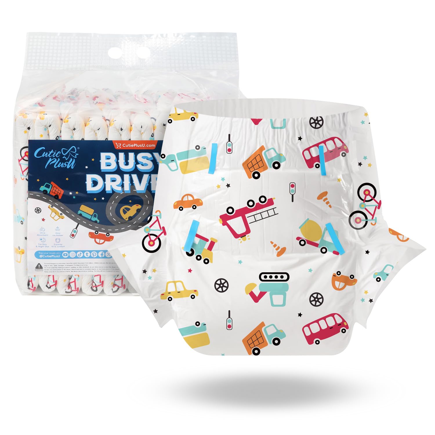 

Образец подгузников для взрослых CutiePlusU Унисекс Трусы при недержании с максимальной ночной впитываемостью Занятой водитель (Упаковка из 10 штук), Этикетки, - (Большой 95-120 см)