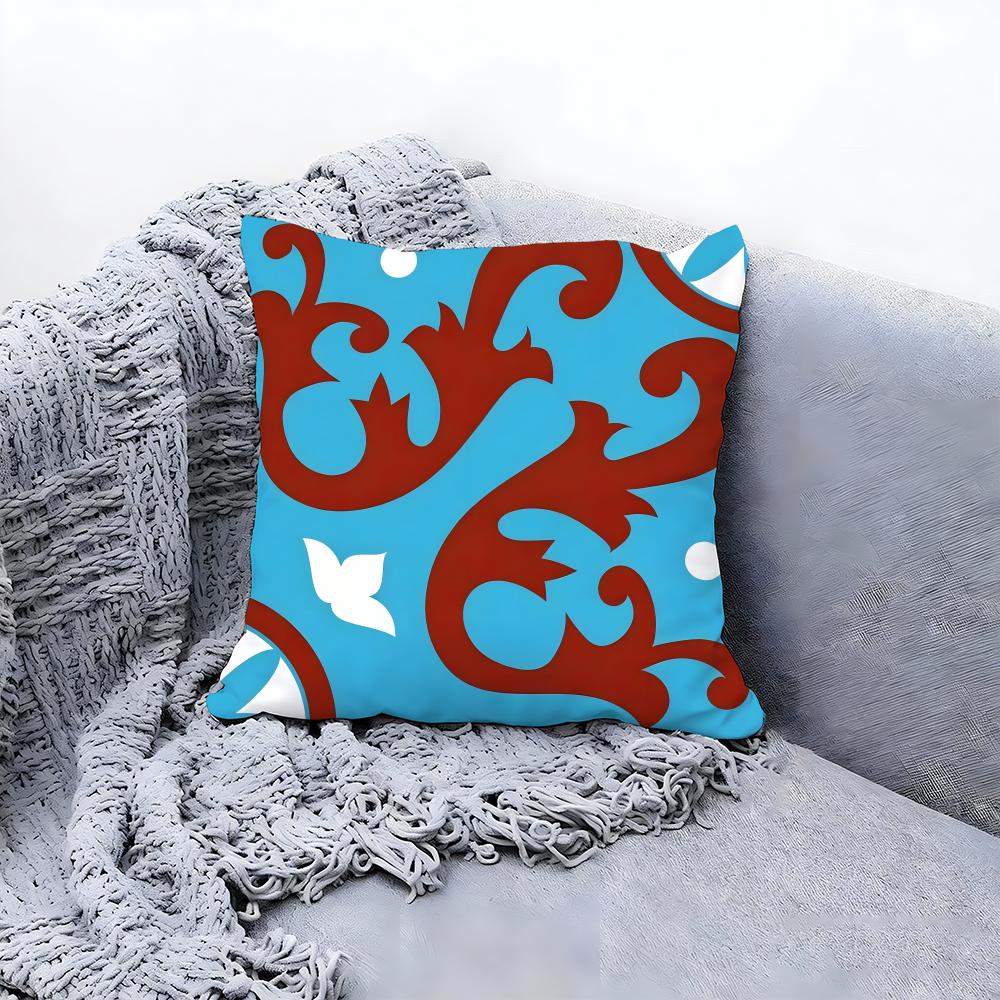 Exotic Portuguese Pattern Cushion Cover Premium Comfort Reversible Pillow Cove Two in One Design for Any Room Car Interior