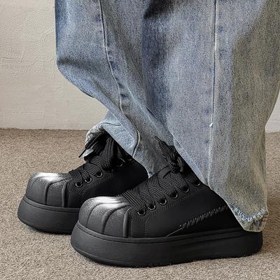 Herbst und Winter neue Shell-Kopf Low-Top Board-Schuhe weiche Sohle dicke Sohle höhenverstellend lässige Sportschuhe
