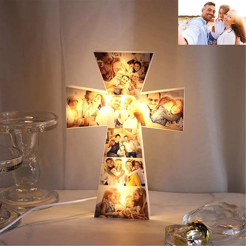 Personalized Lighthouse Photo Night Light Custom Family Picture Frame Light Acrylic Photo Lamp Gifts for Birthday Mom from Daughter Son(Style 11)