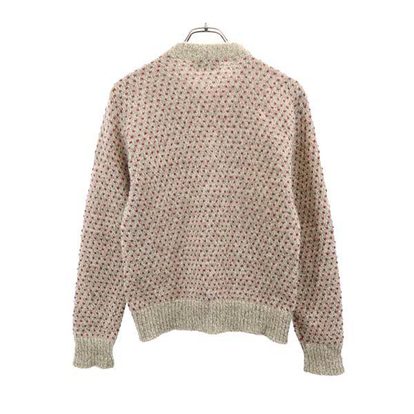 L.L.BEAN 80s Vintage Wool Blend Overall Handle Long Sleeve Knit Cardigan Women Used