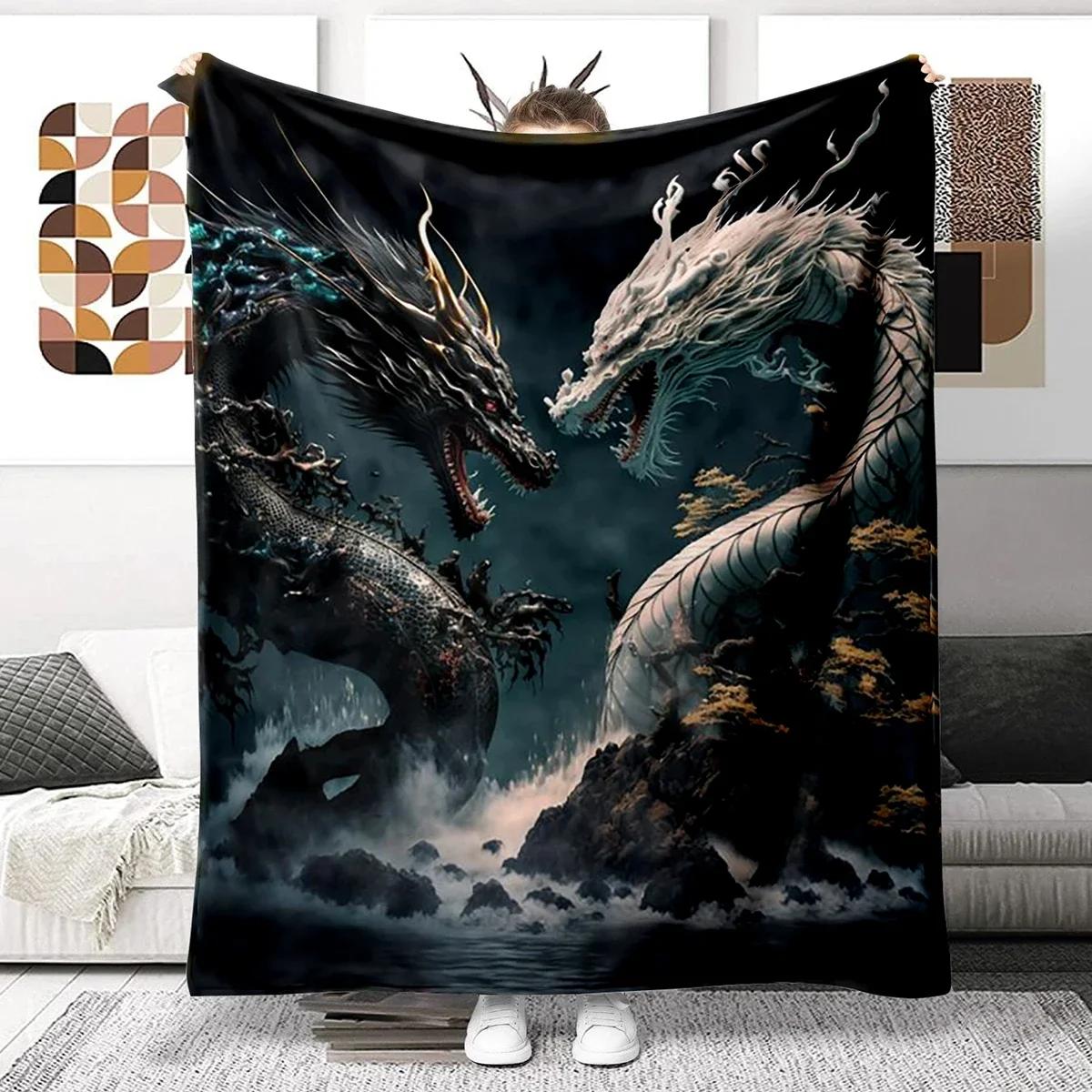 

Animal Dragon Blanket Ultra Lightweight Soft Plush Flannel Throws Blanket for Sofa Bed Couch best Office Gifts demogorgon 40x50in