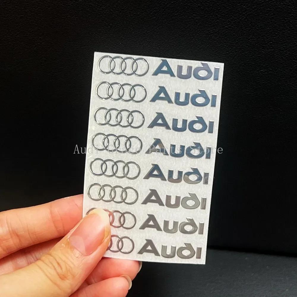 4/8PCS For 5hbrz A3 A4 A5 A6 A7 Q3 Q7 Q8 TT Center Console Display Door Handle Window StickerCar Metal Sticker Modified Car Logo hbrz5