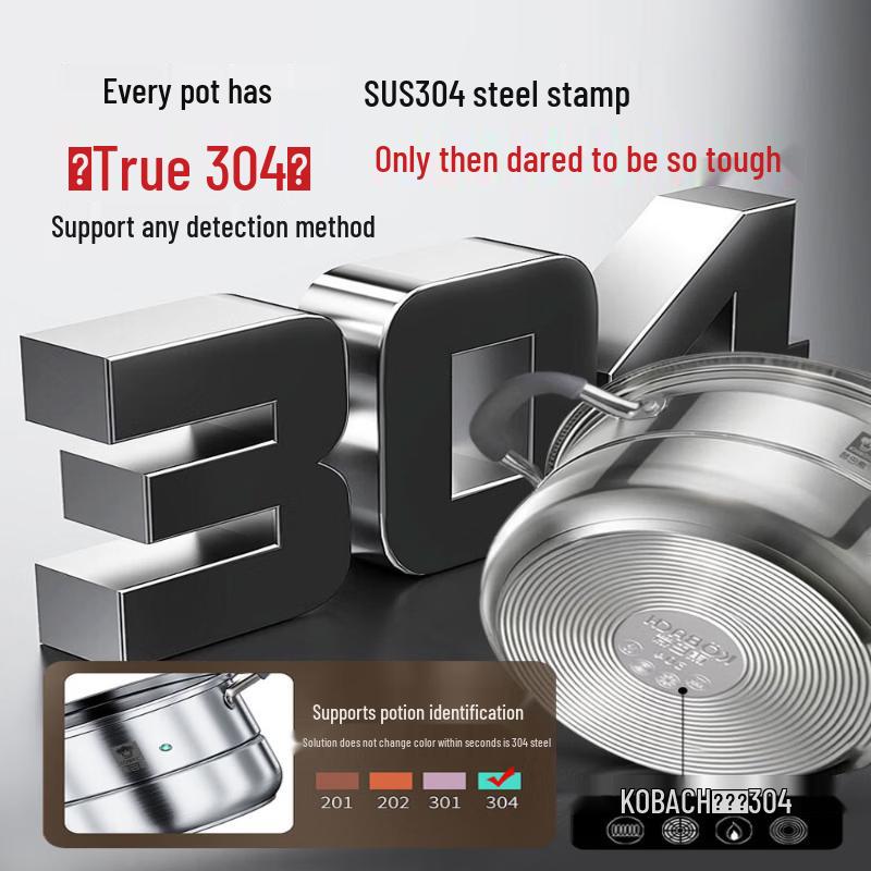 KOBACH 304 Stainless Steel 3-Layer Steamer Pot