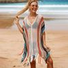 Open-weave Beach Cover-up, Beach Vacation Bikini Outer Cover-up, Swimming Suit, Sun Protection Clothing