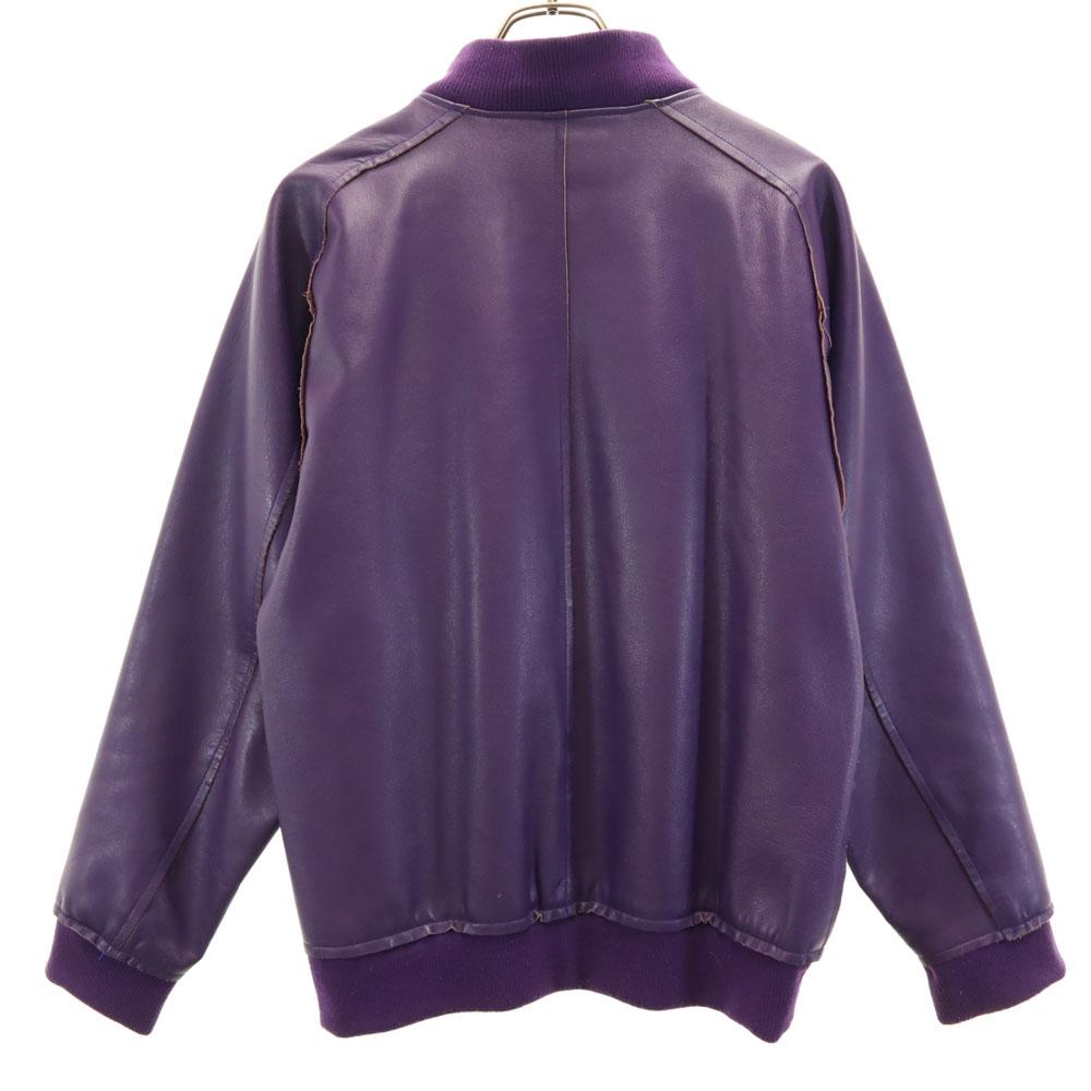 Needles Made In Japan Leather Jacket XS Purple Nepenthes Blouson Men's Used