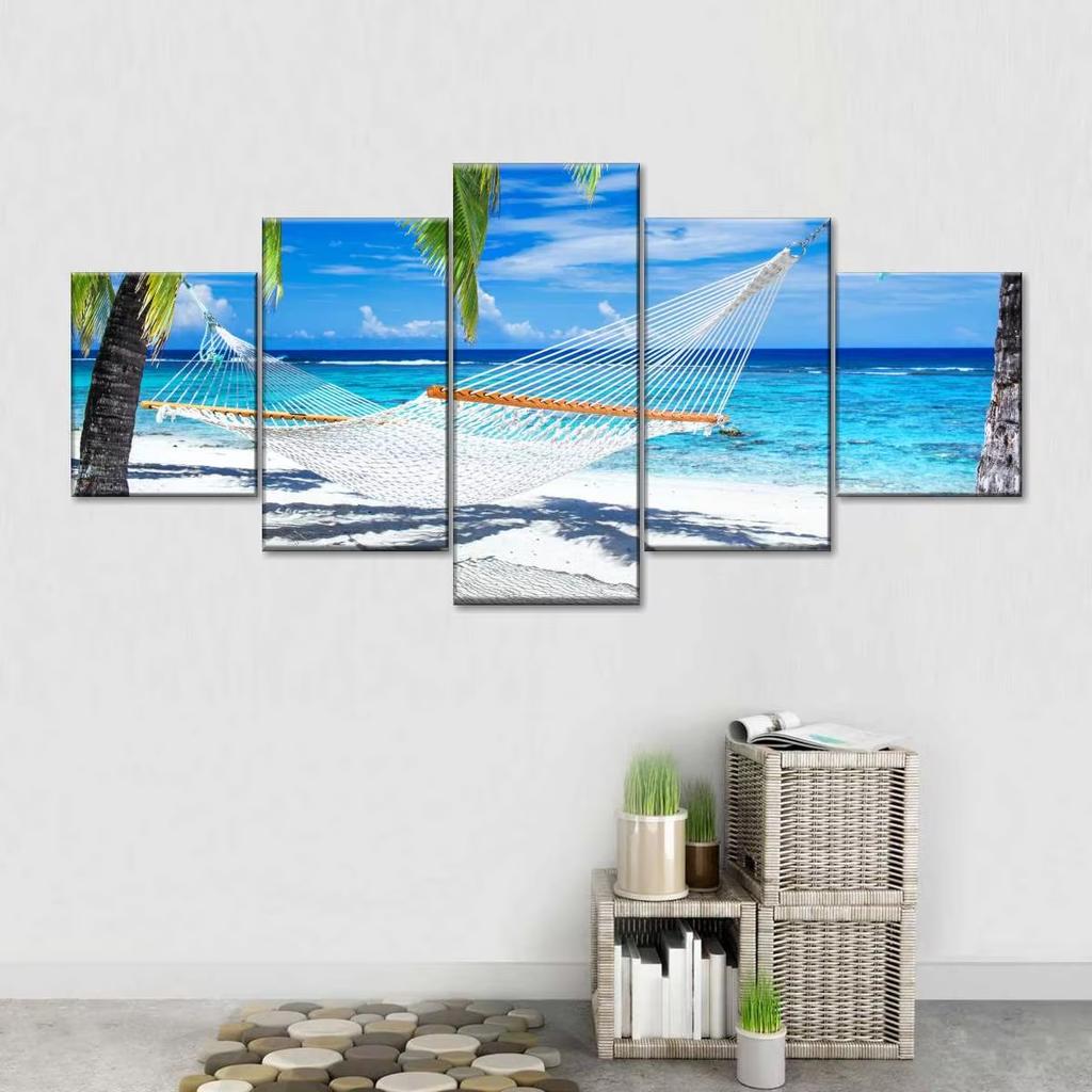 5pcs Landscape Canvas Painting Modern Wall Art Printed Picture Home Decor Mountain Sunset Wall Art for Living Room Decor Unframe
