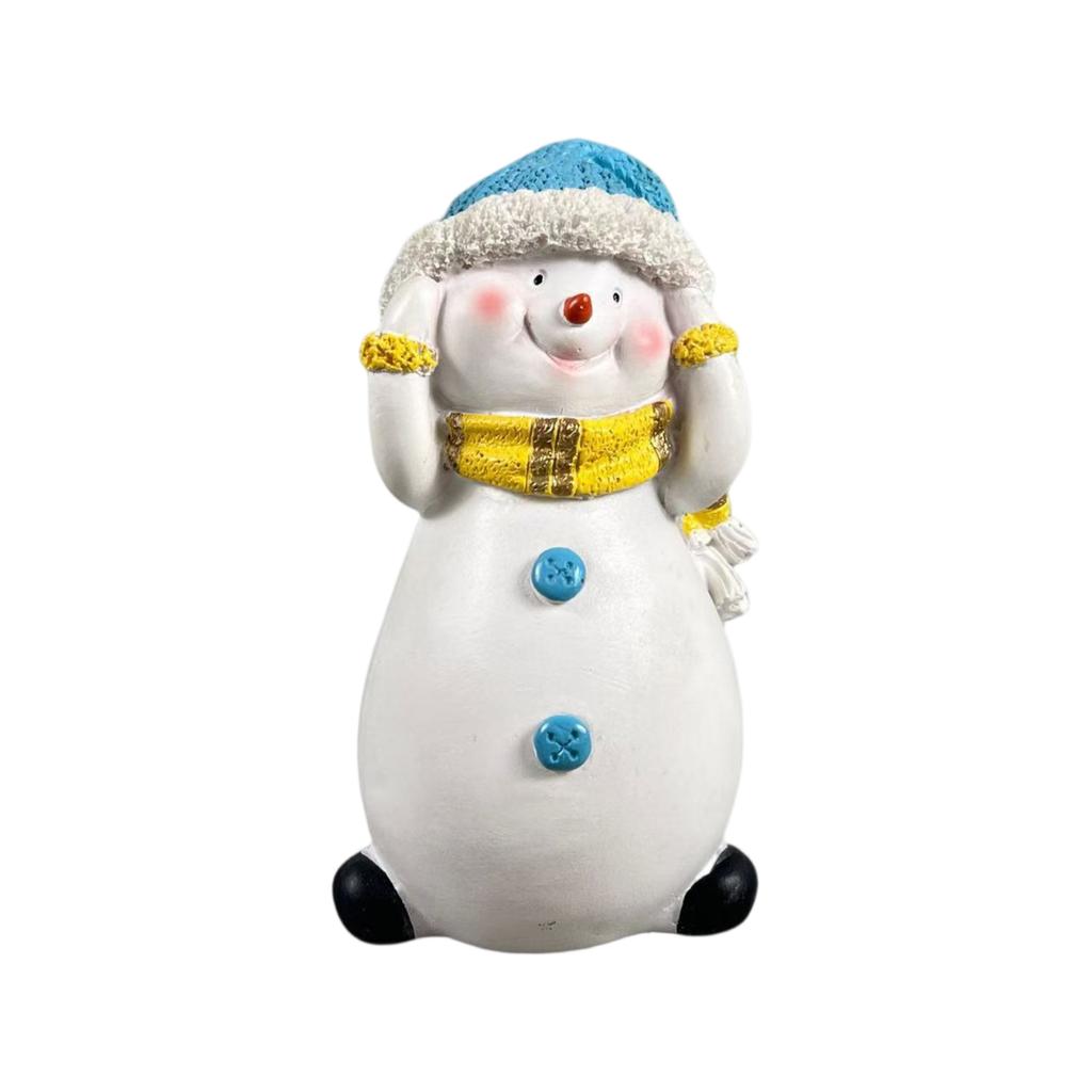 Christmas Snowman Family Statue Christmas Winter Decoration Christmas Resin Christmas Snowman Interior Decoration Statue