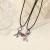 Ins Fashion Cute Love Heart Patchwork Necklace for Girls Boys Exquisite Love Heart Stainless Steel Necklace BFF Jewelry Sets