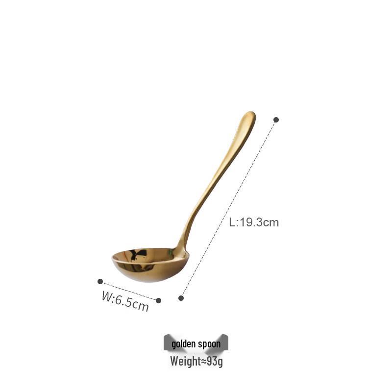 cmaos Golden Stainless Steel Hot Pot Ladle & Slotted Spoon Set