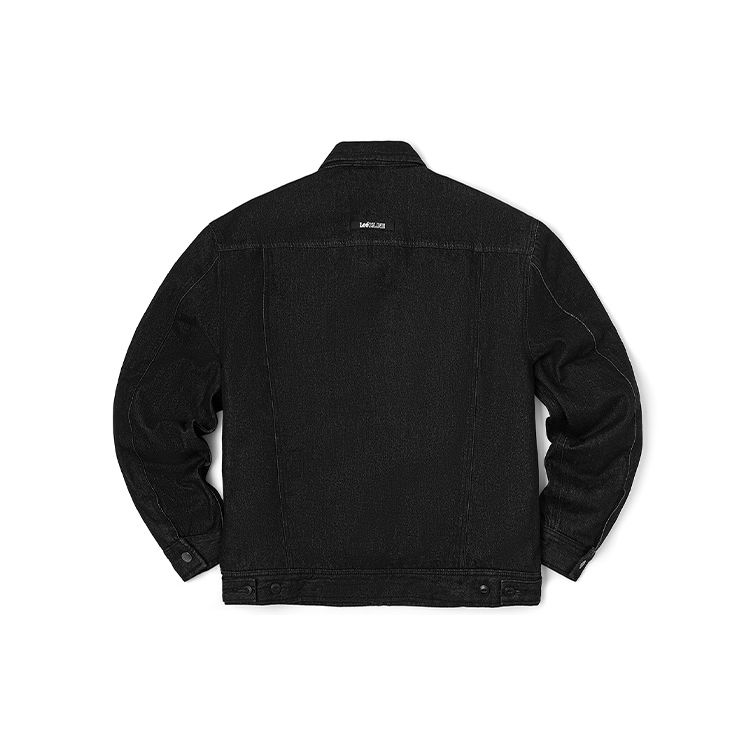 Lee FW22 Washed Distressed Denim Collar Down Jacket Men Jackets Black LMT003992100031998L00