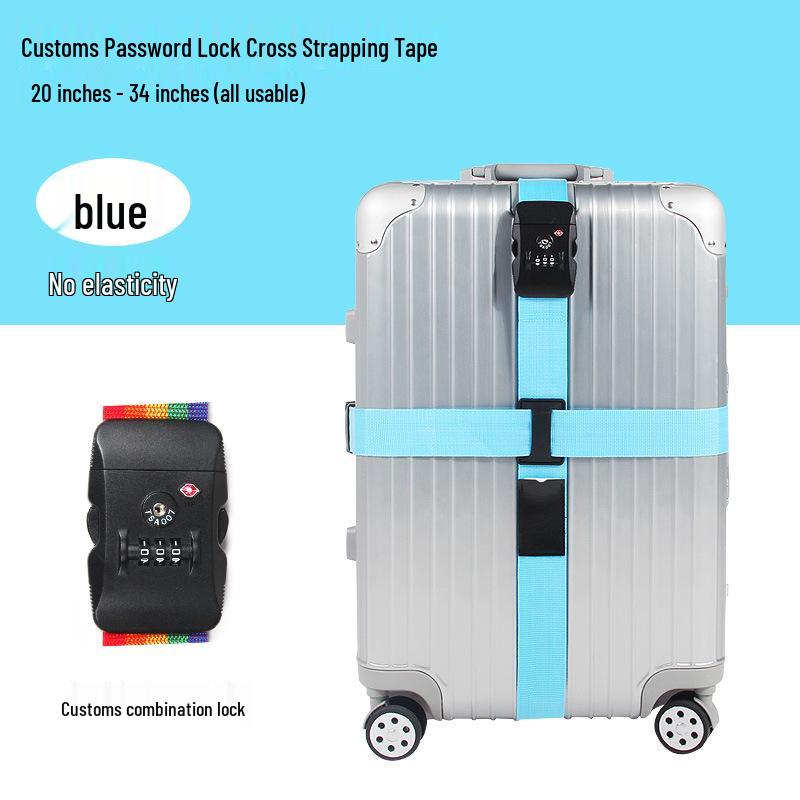 Explosion-Proof Customs Lock Luggage Straps: Reinforced Cross-Packing Straps for Tightening Checked Baggage.