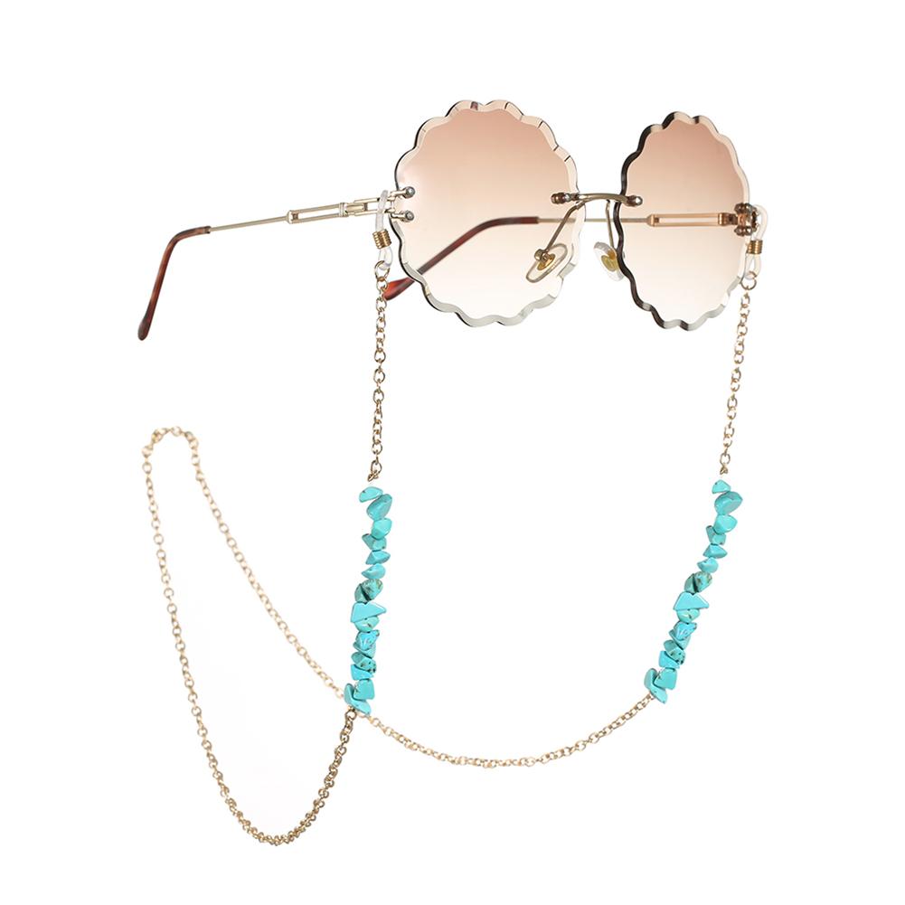 Fashion Turquoise Chain Gold Neck Wear Anti-loss Cord Holder Sunglasses Accessories
