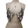 Women's Sequins Body Chain Sparkles Glitter Halter Chest Chain Fashion Bra Chain Body Jewelry Accessories Gift