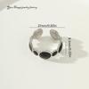 Luxury Non-Fading Drip Oil Open Ring - European and American Style Stainless Steel Statement Jewelry