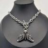 Alternative Style Death Moth Pendant Necklace 44cm Alloy Neck Chain Gothic Jewelry for Dark Aesthetic Wardrobe