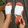 Women's Summer New Solid Color Women's Slippers Large Size Woven Simple Everyday Wear Beach Slippers