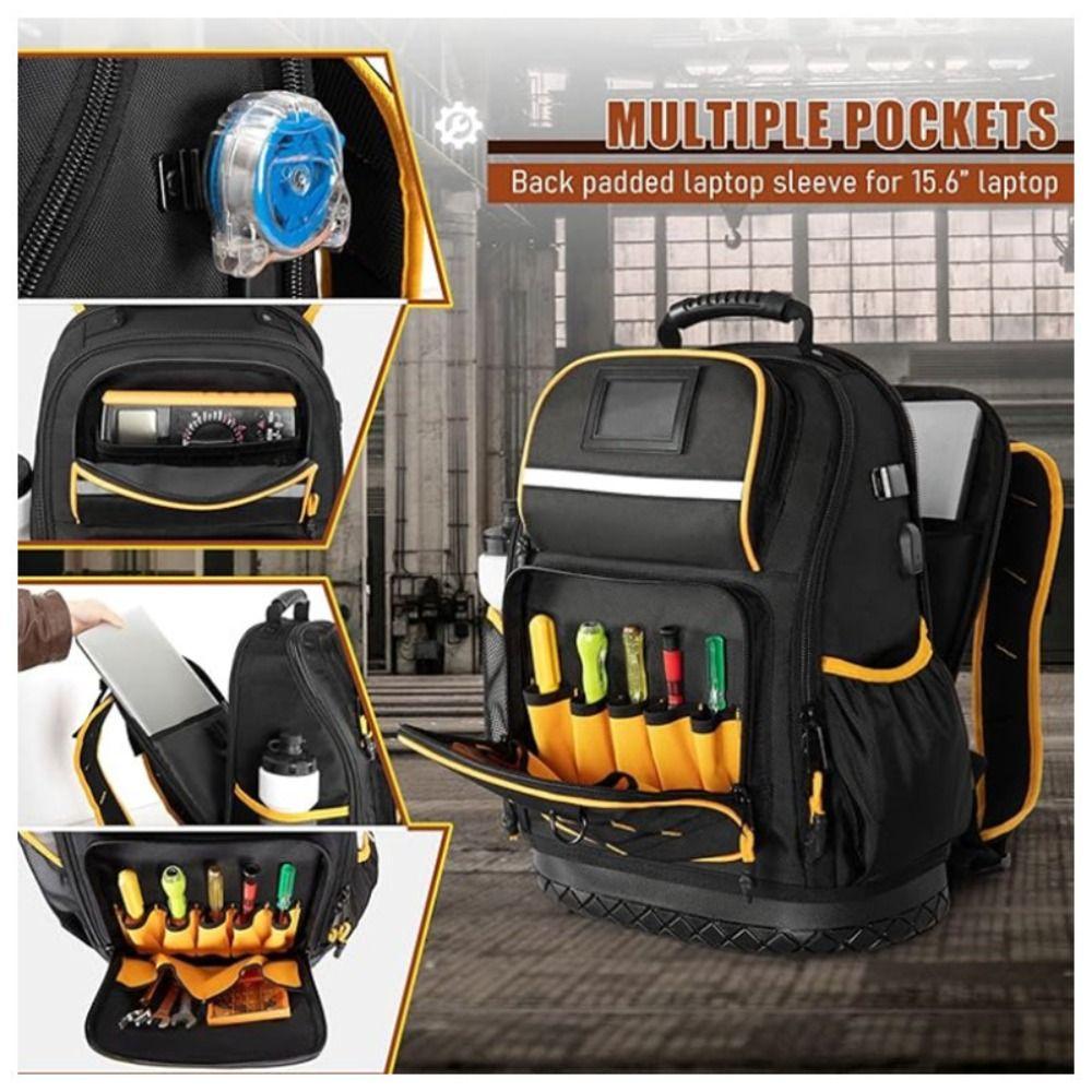 Thickened Tool Backpack Waterproof Toolkit Multifunctional Heavy Duty Tool Organizer