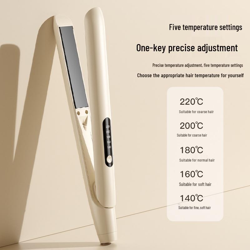 Ceramic Hair Straightener & Curler: Dual-Purpose, Negative Ion Technology, Hair-Safe, Multi-Gear Adjustment.