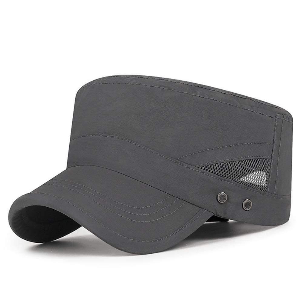 Polyester Sun Hat Breathable Summer Visor Hat New Flat Peaked Cap Men