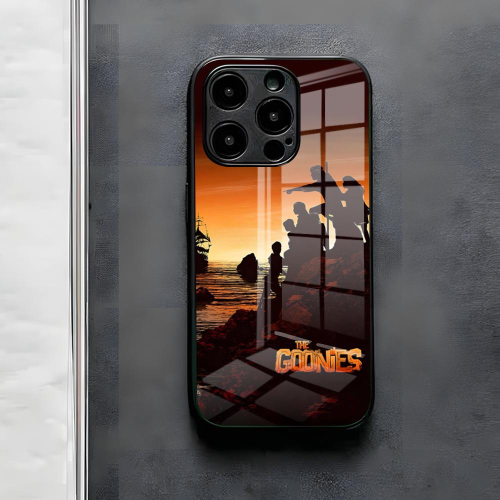 The Goonies Phone Case For IPhone 17 Air 16 E Pro Max 15 14 13 Mini 12 Pro 11 Max Plus Black Glass Cover