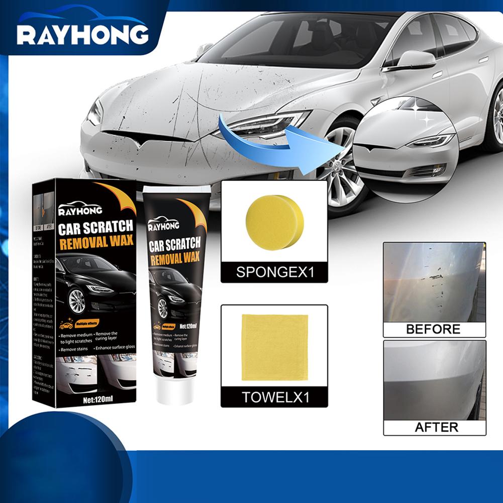 120ml Auto Polishing Kit with Sponges Waterproof Car Paint Scratch Repair Cleaning Kit Anti-UV Paint Repair Polishing Wax