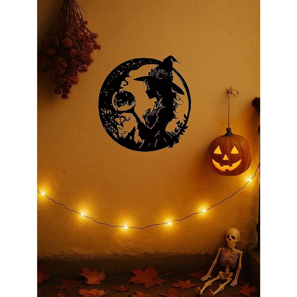 Metal Wall Art Witch Decoration for Kids Room, Nursery, Kindergarten, Living Room Modern Home Ornament