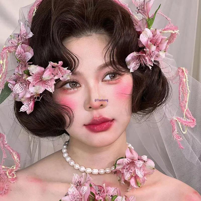 Mori Style Bridal Flower Headpiece: Fairy Princess Hair Accessory for Outdoor Wedding Photo Shoots