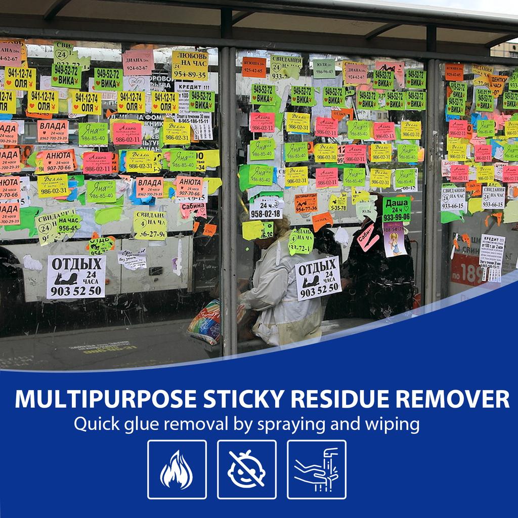 Multi-Use Adhesive Dissolver For Car Door,Car Window&Book Scenarios,Residue-Free,Safe To Clean,Doubles asanAdhesiveStain Remover