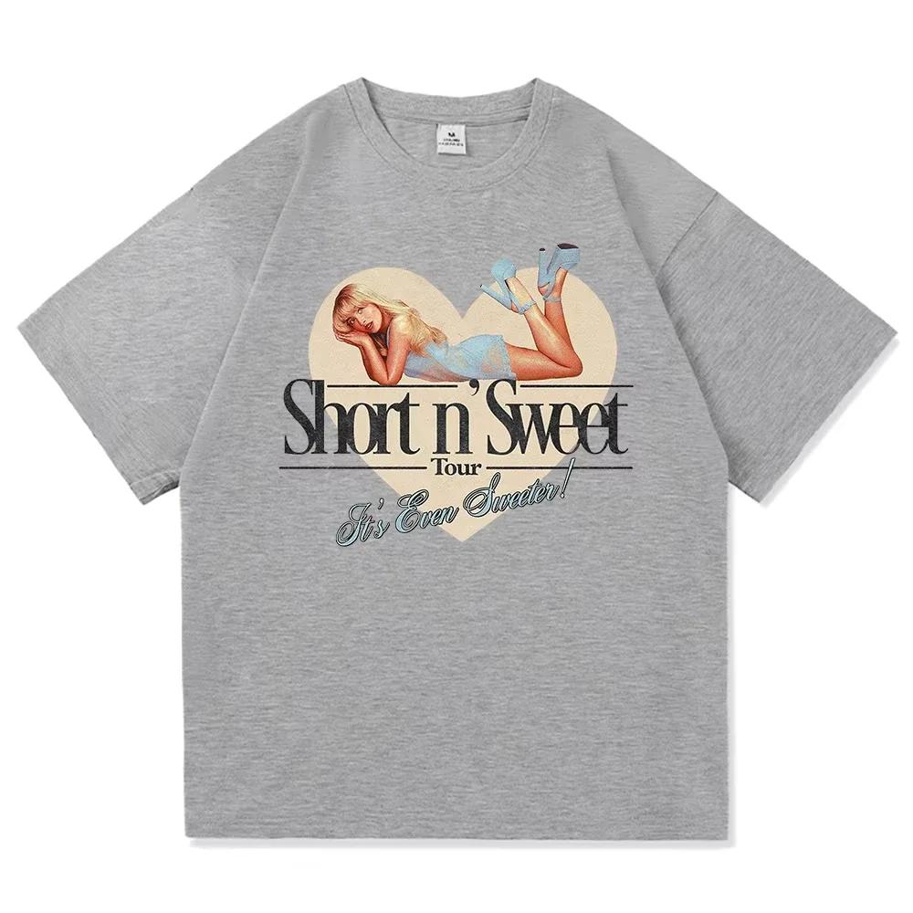 Summer New Sabrina Carpenter Short N Sweet Tour 2025 TShirt Fashion Vintage TShirt Womens High Quality Tees Shirts S