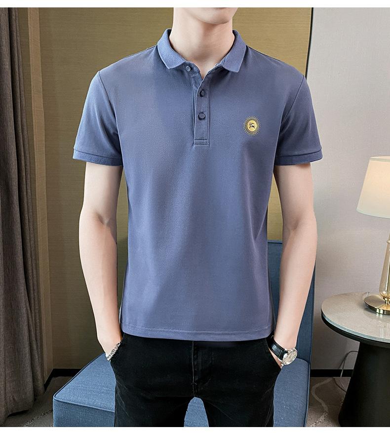 

Летняя мужская рубашка поло с вышитыми лацканами, дышащая футболка с короткими рукавами XXXXL