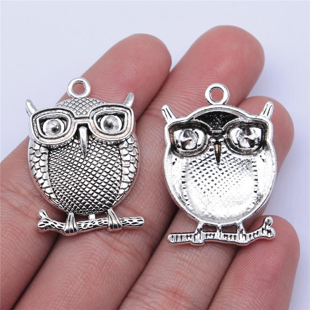 5pcs Charms Owls Antique Silver Color Owl Charms For Jewelry Making Charms Birds Jewelry Findings DIY