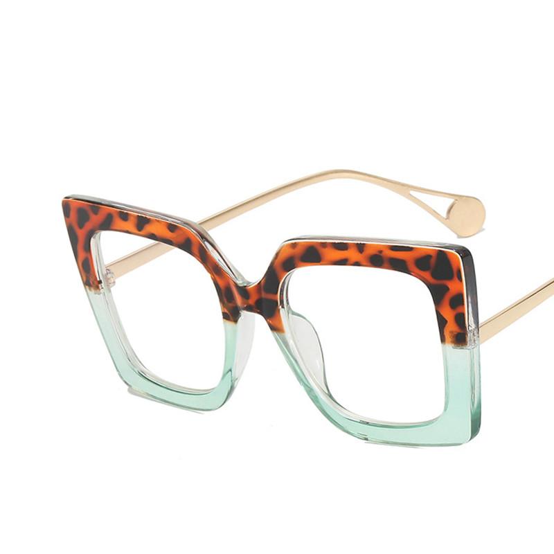 

Blue Light Custom Degrees Oversized Reading Glasses Leopard Square Frame Clear Prescription Women Fashion Magnifying Eyeglasses 4.5