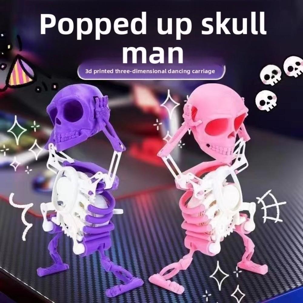 With Music Dancing and Swinging 3D Skull Toy with Lights Wind Up Skeletons New Dancing Skeleton