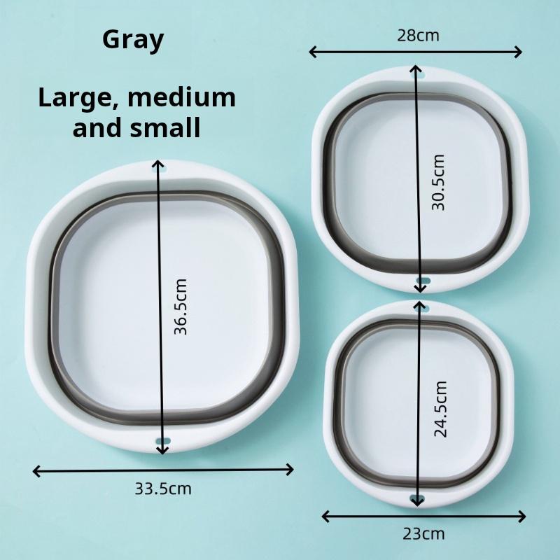 Foldable basin portable silicone foldable washbasin vegetable basin student dormitory plastic foot washbasin серый