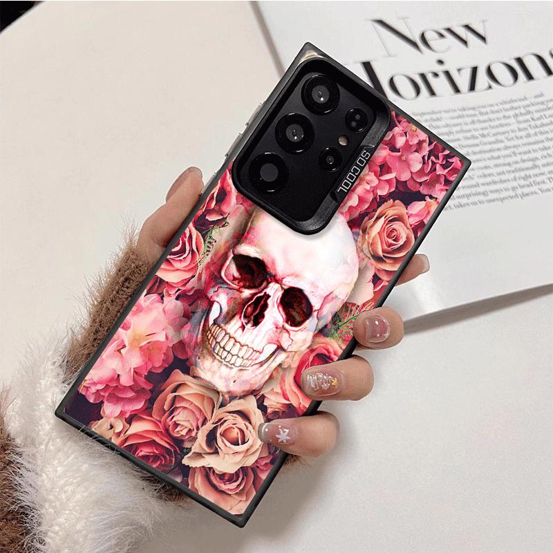 Floral Skull Flower Skeleton Shockproof Phone Case for Samsung Galaxy S26 Edge S25 Ultra S24 FE S23 Plus S21 Cover Anti Fall Fun