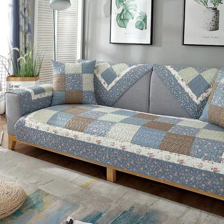 

Корейская одинарная лоскутная диванная подушка из чистого хлопка, четыре сезона, простой современный моющийся нескользящий хлопковый чехол для дивана и полотенце 70*70