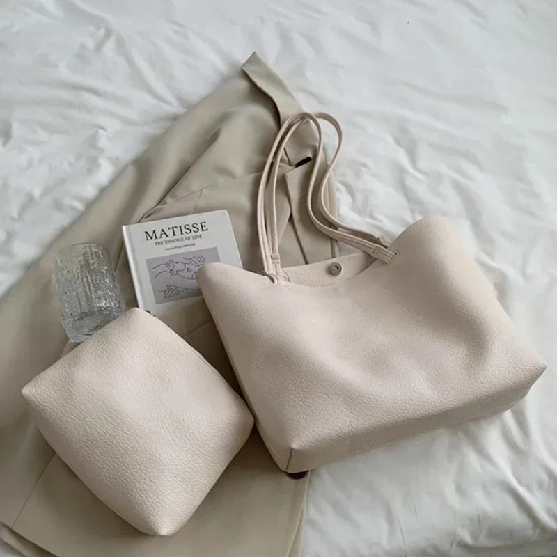 New Solid Plutonium Sweet Shoulder Bag for Women High-end Retro Versatile Bag Hot Sale Large Capacity Casual Travel Bag