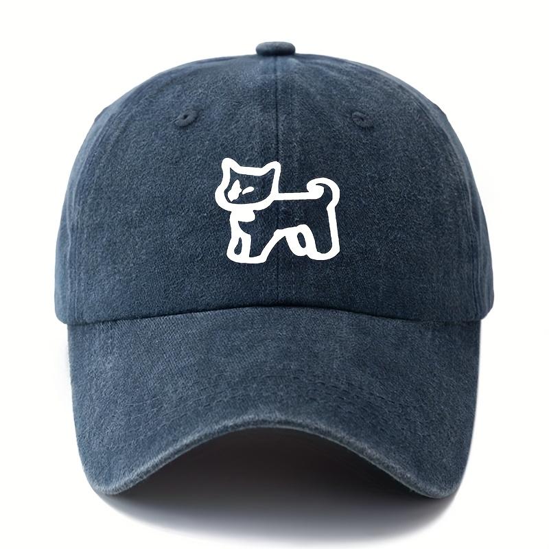 Printed Cartoon Dog Baseball Cap for Men and Women Outdoor Lightweight Sun Protection Vacation Camping Casual Duckbill Cap.