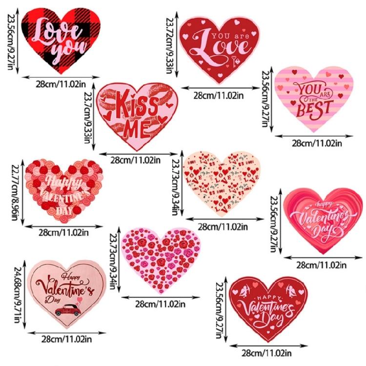 Valentines Day Wall Ornament Paper Door Hanger with Rope Home Office Decoration Decorative Holiday Present
