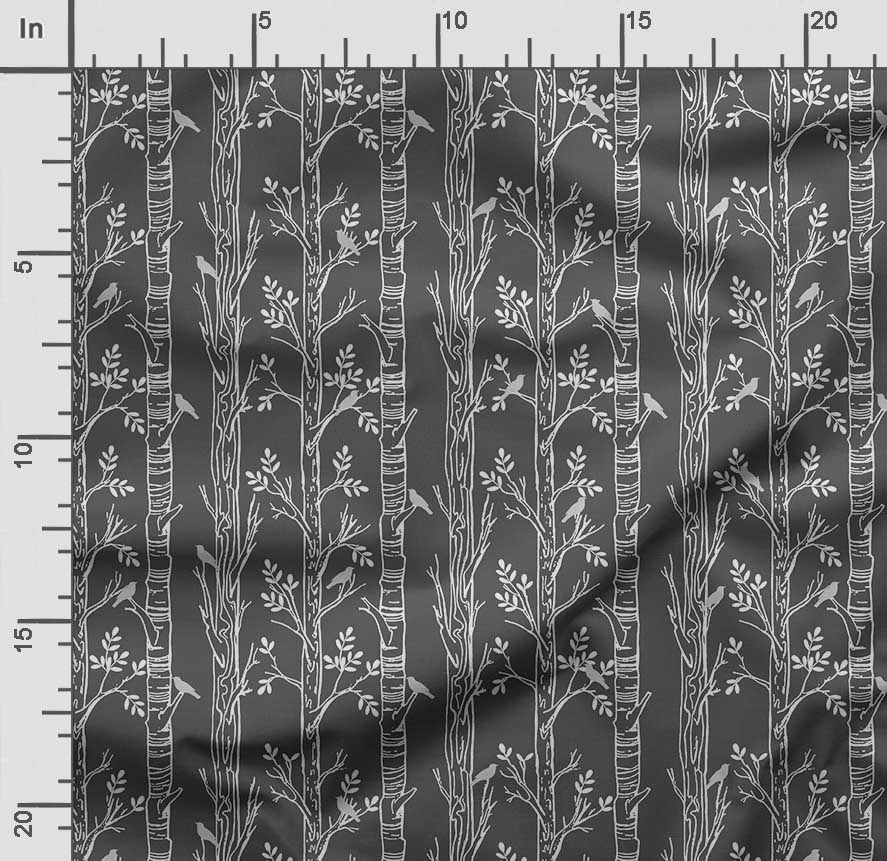 Soimoi Potisk ptáků s listy, Bavlna Cambric, Prošívaná látka prodávaná The Yard 42 palců široká, bavlněná látka střední gramáže, Šicí potřeby,